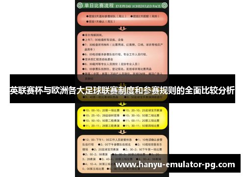 英联赛杯与欧洲各大足球联赛制度和参赛规则的全面比较分析