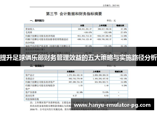 提升足球俱乐部财务管理效益的五大策略与实施路径分析 提升足球俱乐部财务管理效益的五大策略与实施路径分析