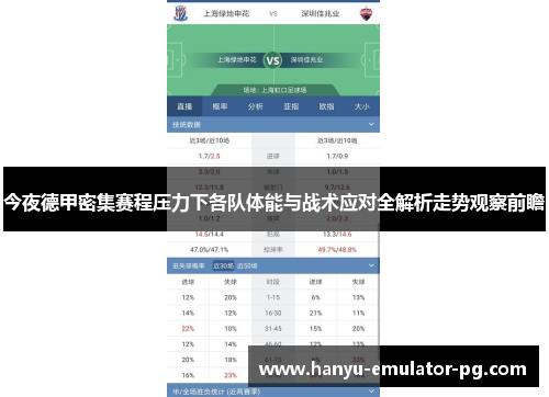 今夜德甲密集赛程压力下各队体能与战术应对全解析走势观察前瞻